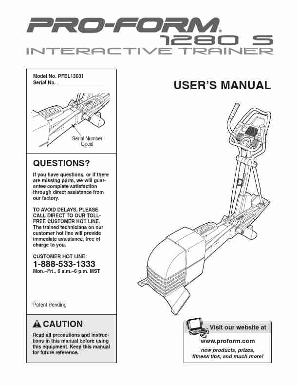 ProForm Elliptical Trainer PFEL13031-page_pdf